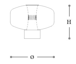 Dimensions of Solene Incanto Italamp Lamp - Table Lamp